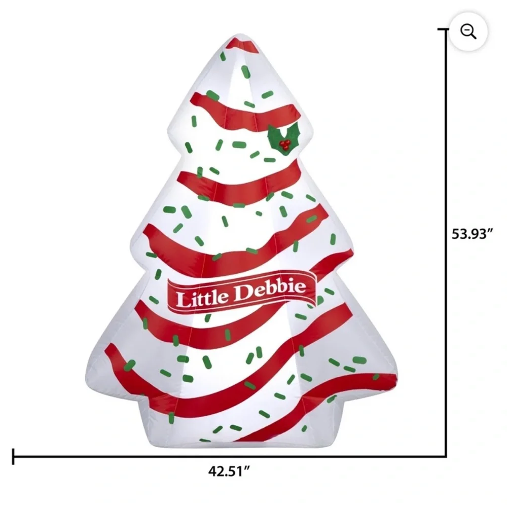 New Little Debbie Christmas Tree Cake Blow Up Holiday Inflatable, 4.5 feet tall